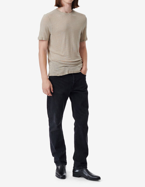 ROUND-NECK LINEN T-SHIRT