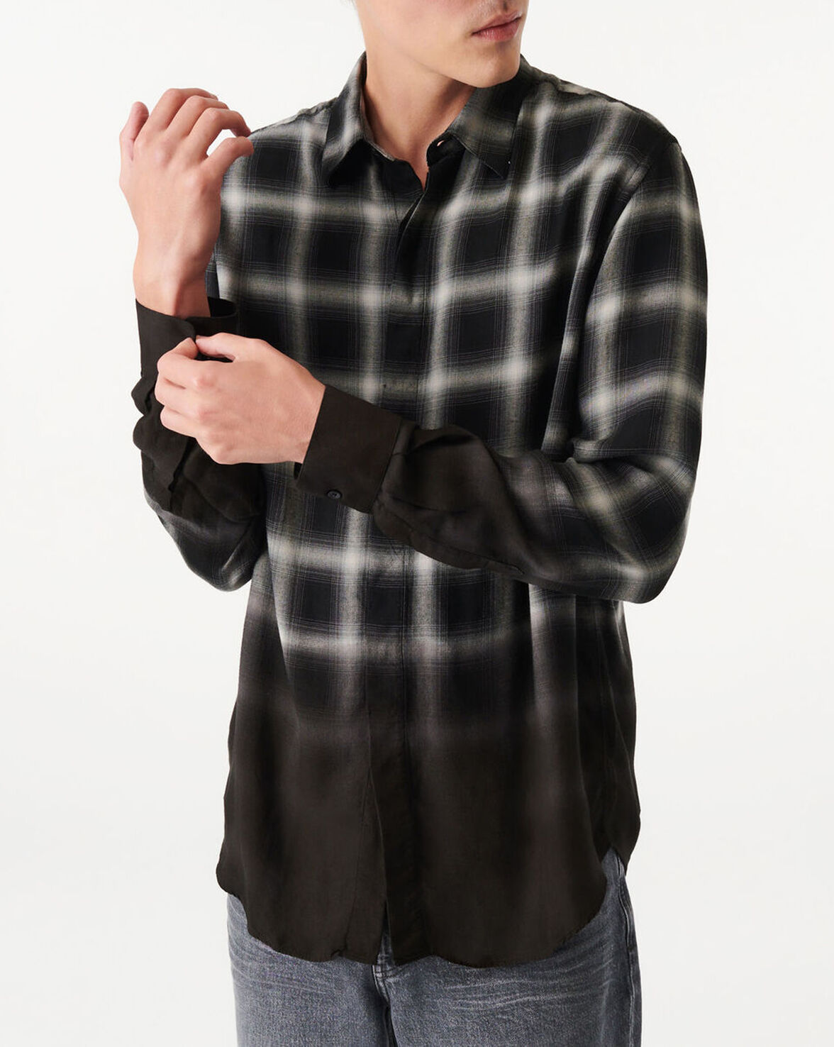 Shop Iro Burdale Checked Shirt In Black/grey