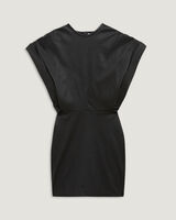 UJIN SHORT SLEEVE LEATHER MINI DRESS image number null