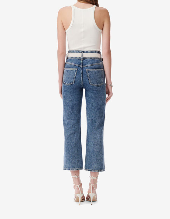CROPPED CUT-OUT JEANS