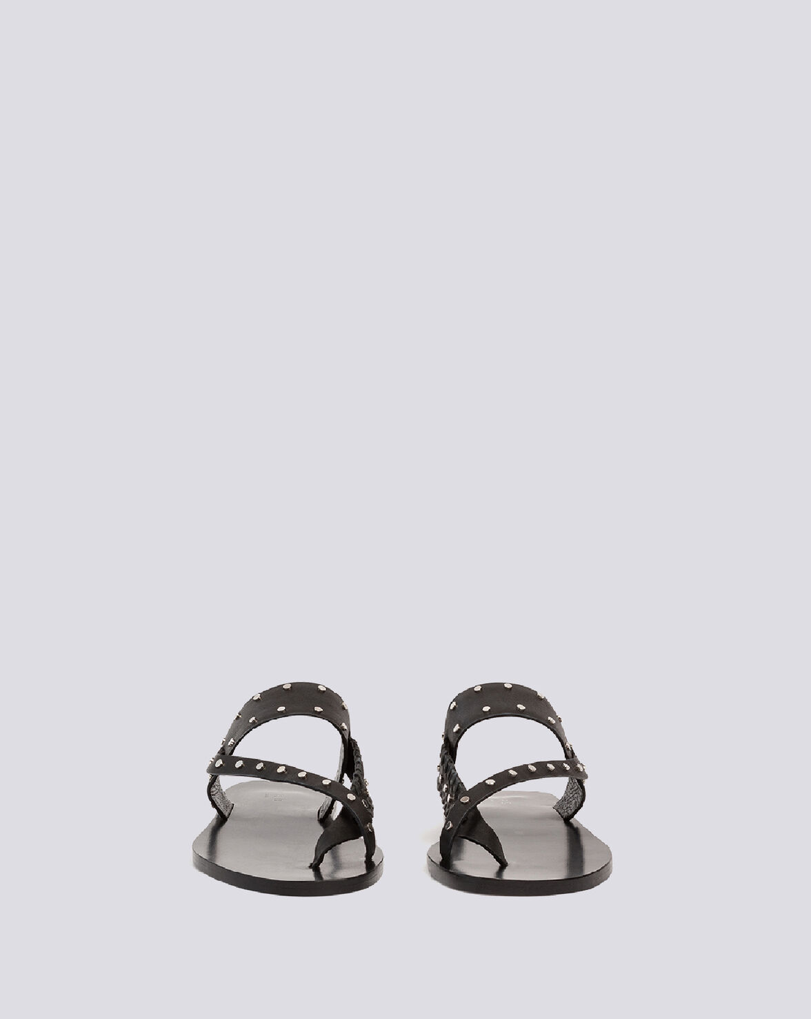 WIKI TOE RING FLAT LEATHER SANDALS image number null