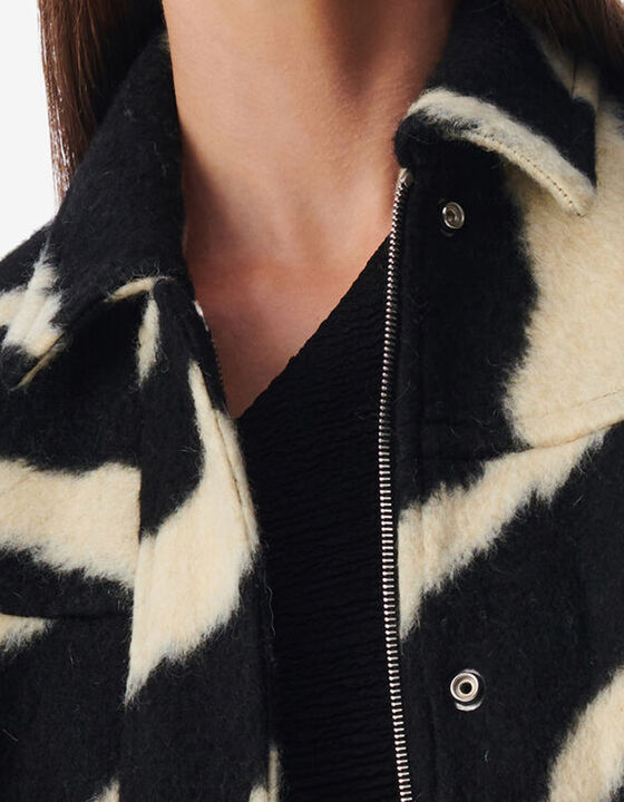 ZEBRA PATTERNED CROPPED JACKET