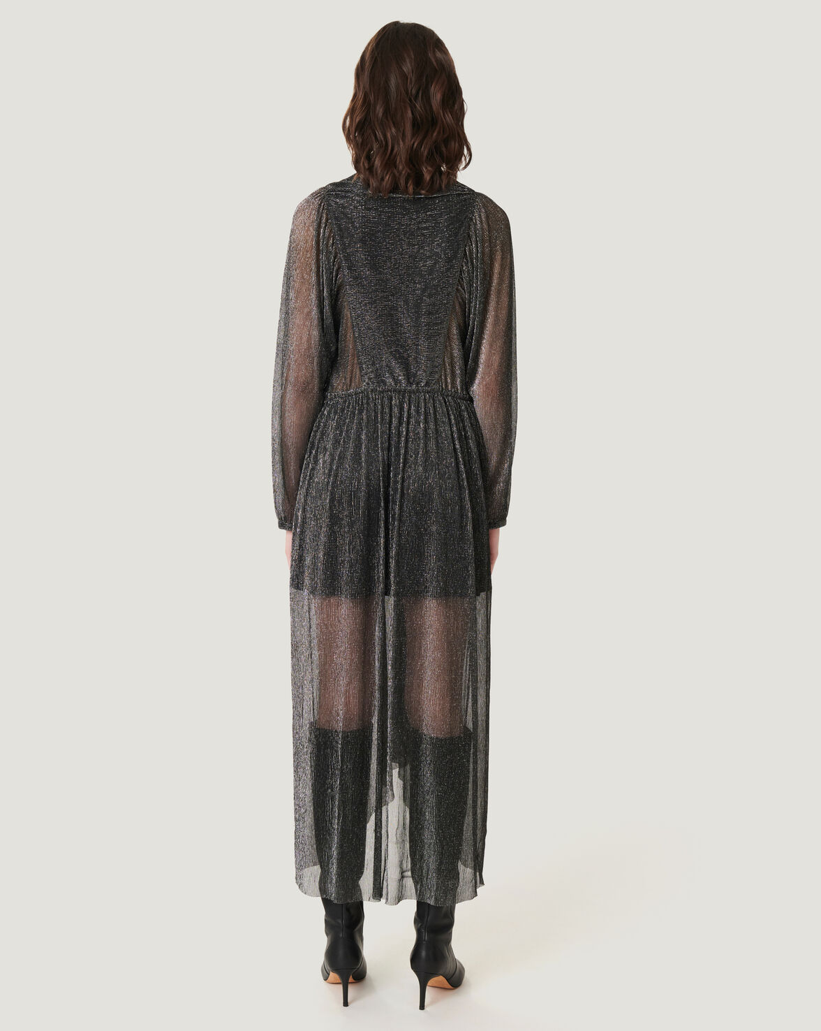 DEMU DROP WAIST LUREX MIDI DRESS image number null