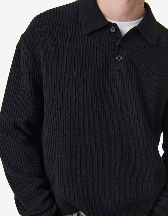 RIBBED KNIT POLO