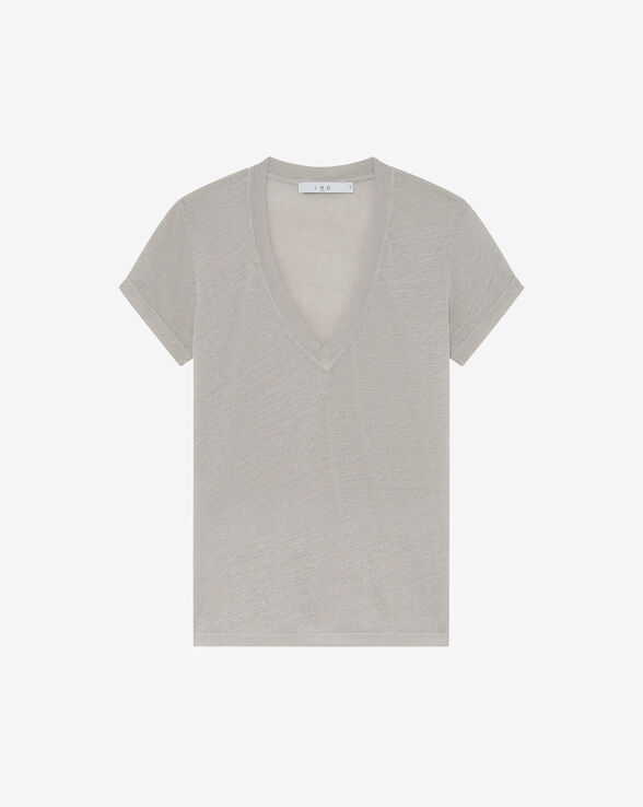 T-SHIRT EN LIN COL V RODEO