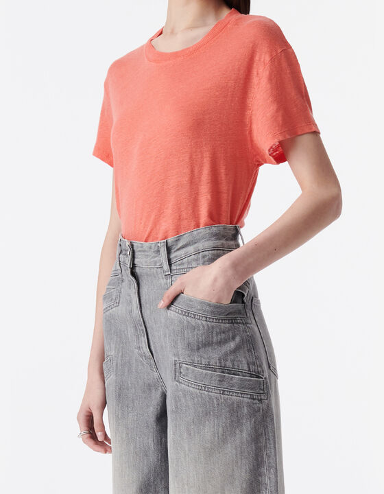 ROUND-NECK LINEN T-SHIRT