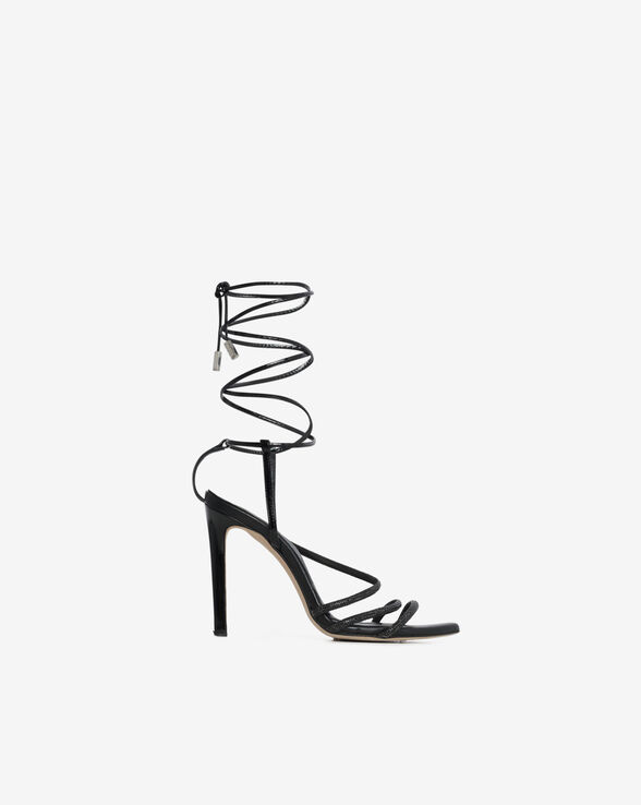 SANDALES À TALONS EN CUIR IDO STRASS