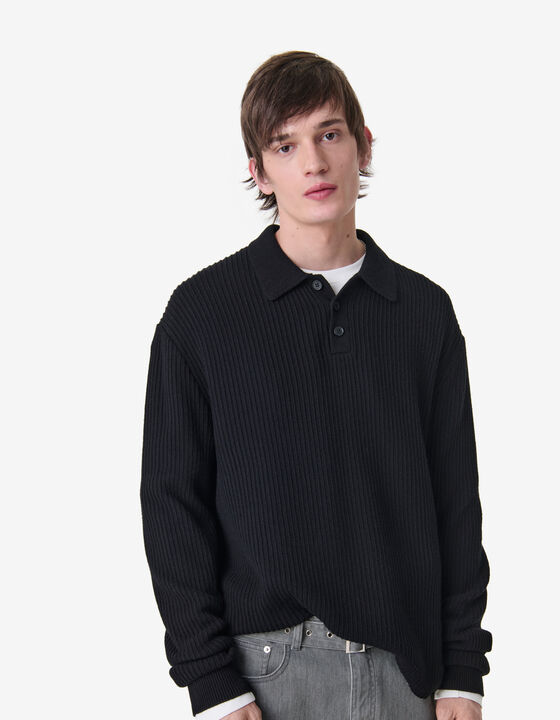 RIBBED KNIT POLO
