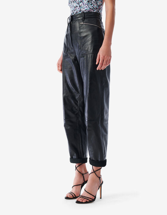 STRAIGHT-CUT PATENT LEATHER PANTS