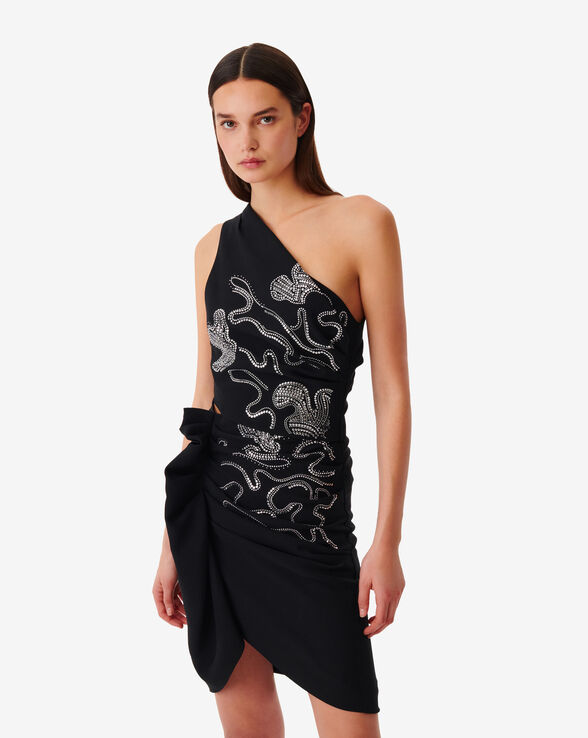 PANTHEA STUDDED ASYMMETRICAL DRESS