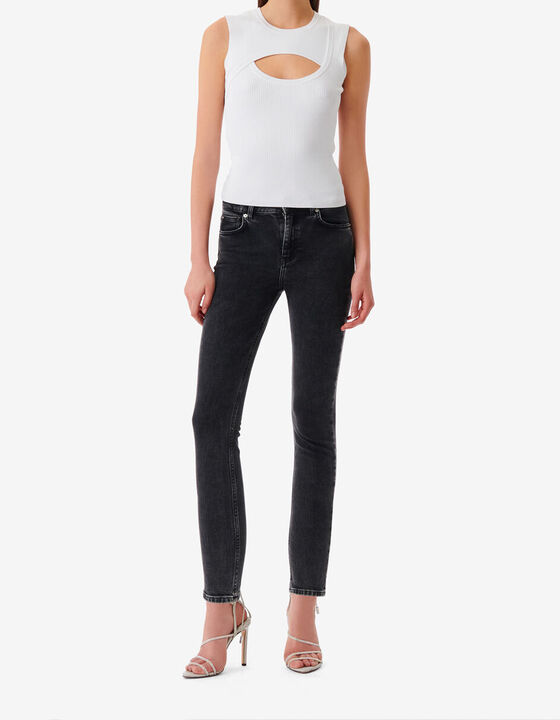 DISTRESSED SLIM-FIT JEANS