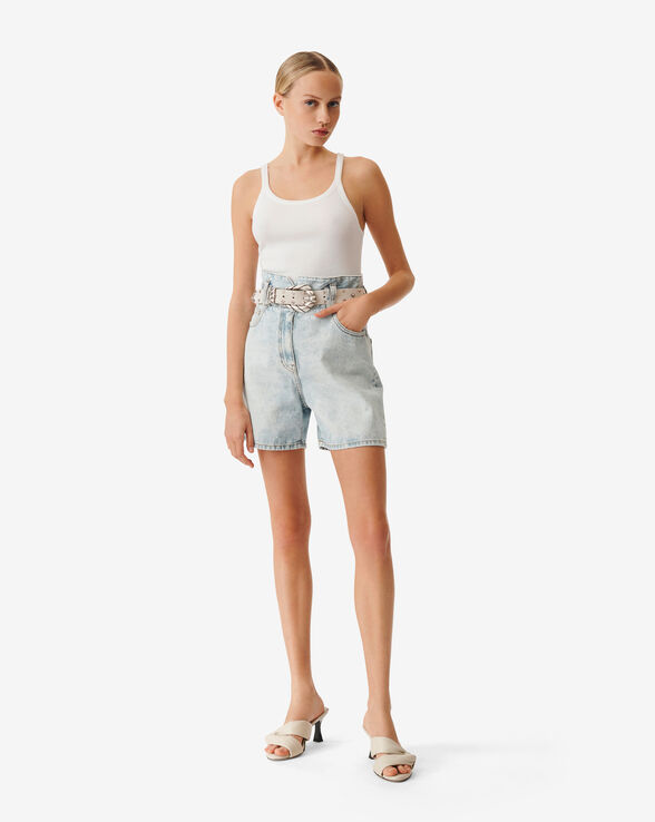 PIPAN FADED DENIM SHORTS