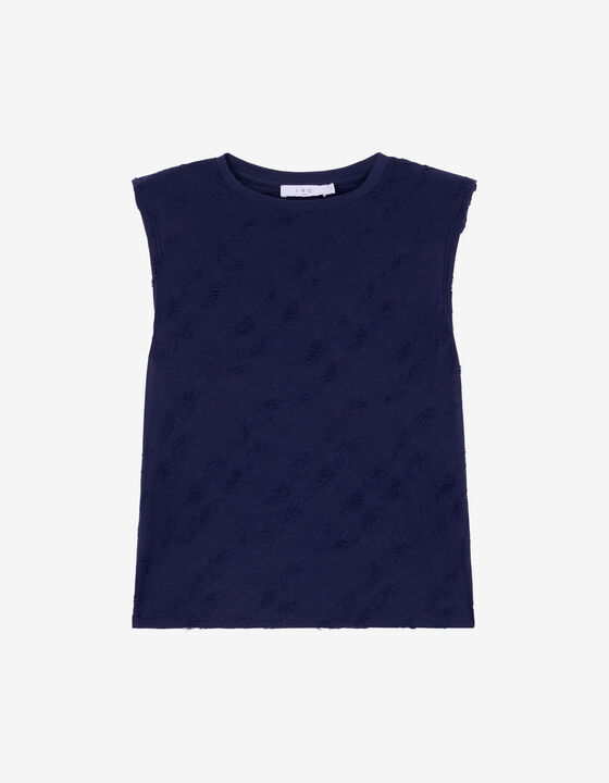 TEXTURED SLEEVELESS T-SHIRT