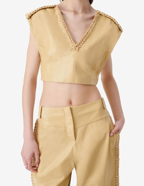 BRAIDED LEATHER TOP