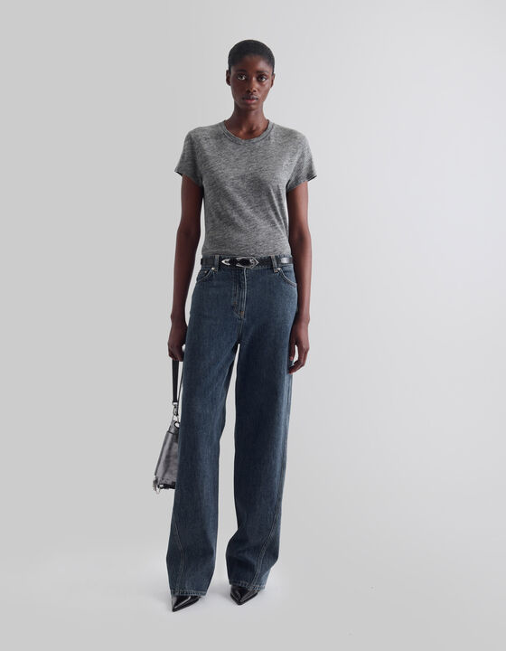 LINEN CREW-NECK T-SHIRT