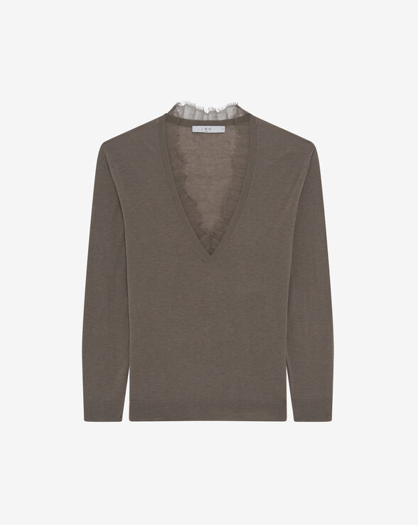 HABY LACE V-NECK SWEATER