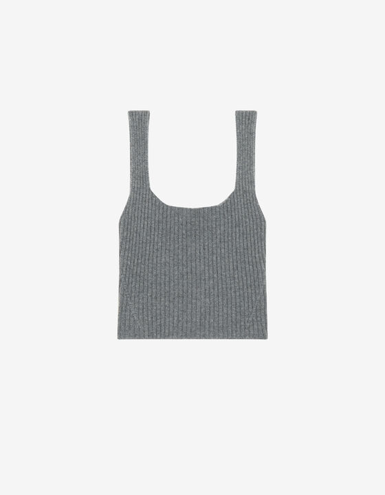 RIBBED SQUARE NECK TOP