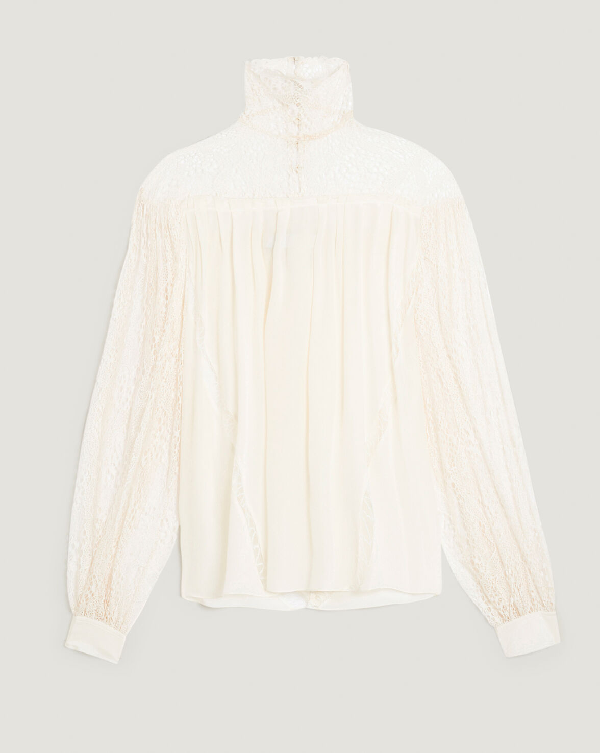 DIGWED OPEN LACE HIGH NECK TOP image number null