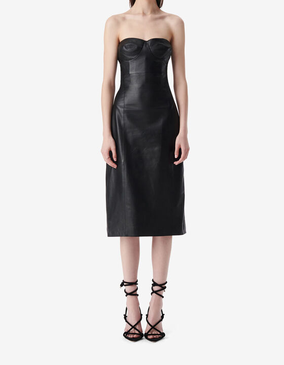 STRAPLESS LEATHER DRESS