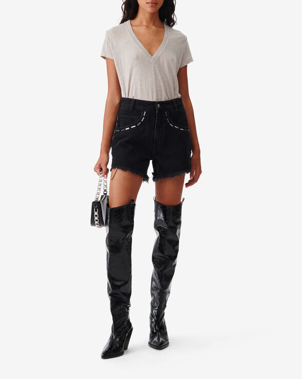 SHORT EN JEAN À BORD FRANC ALTOM