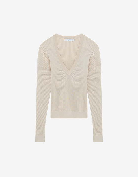 PULL EN SOIE À COL EN V