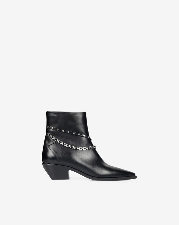 EDDY WESTERN BOOTS WITH CHAINS AND STUDS