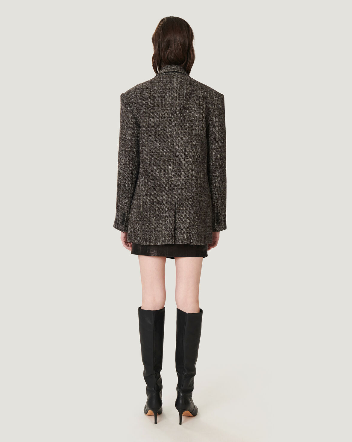 SIGO TWEED OVERSIZED BLAZER JACKET image number null