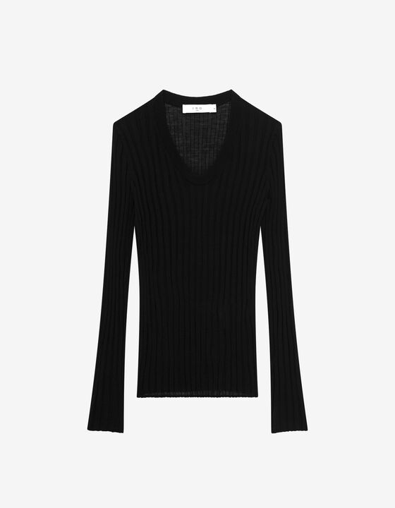 V-NECK RIBBED SWEATER