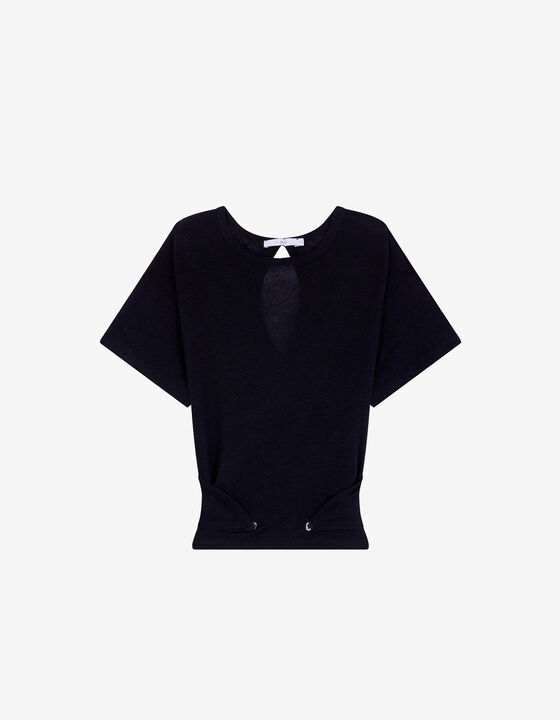 OPEN-BACK LINEN T-SHIRT