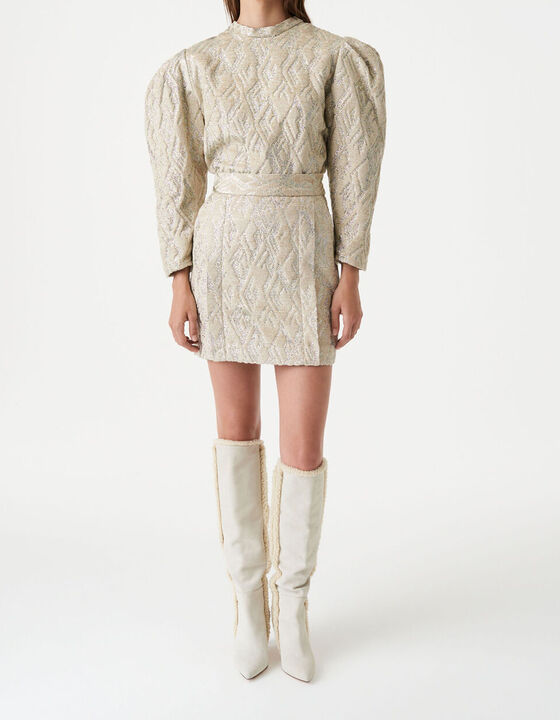 JUPE &Agrave; PLIS EN LUREX