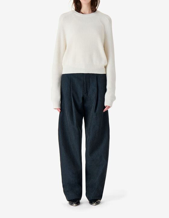 RIBBED SWEATER WITH ROUND NECK