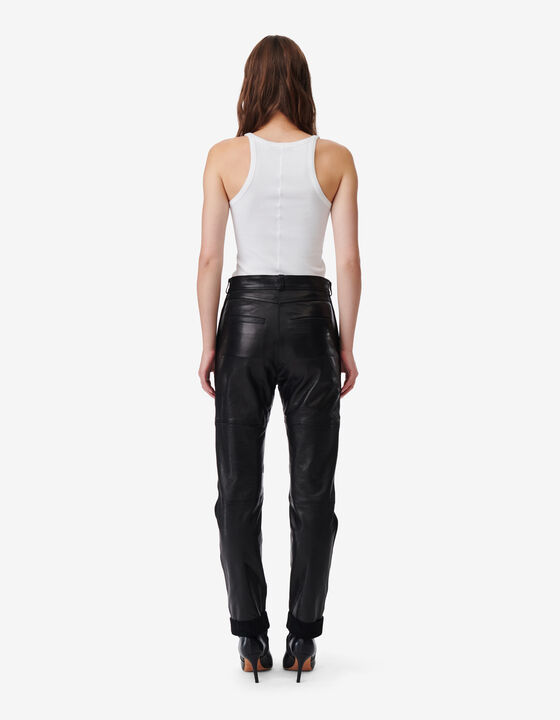 STRAIGHT LEG LEATHER PANTS