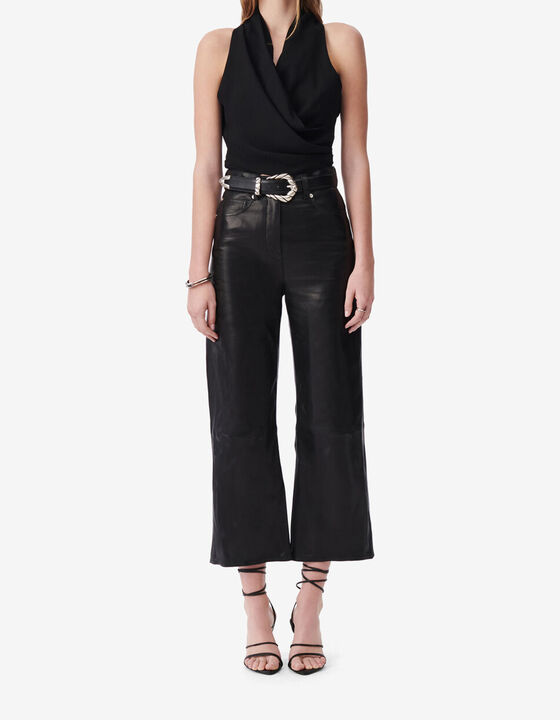 TOP DRAP&Eacute; EN CR&Ecirc;PE DE SATIN