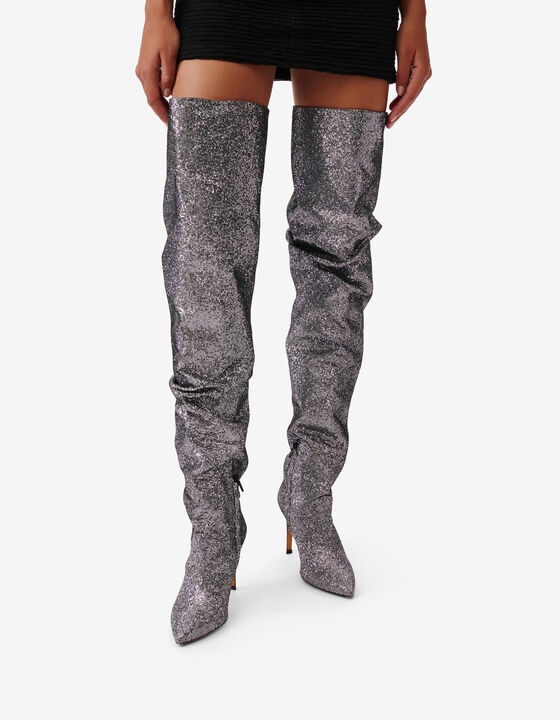 GLITTER THIGH-HIGH BOOTS