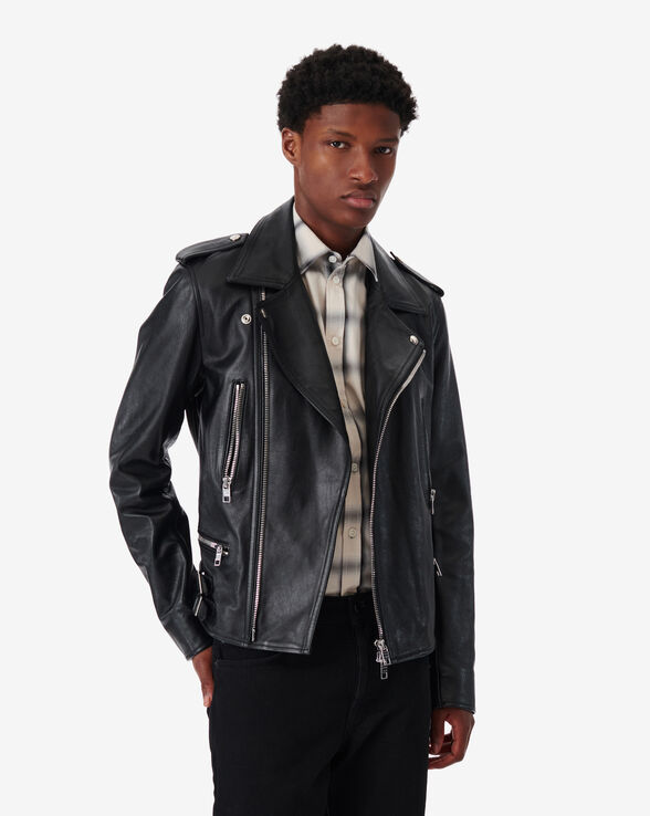 VESTE BIKER EN CUIR ERIK