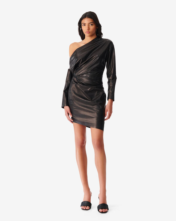 CALLA ASYMMETRIC LEATHER DRESS