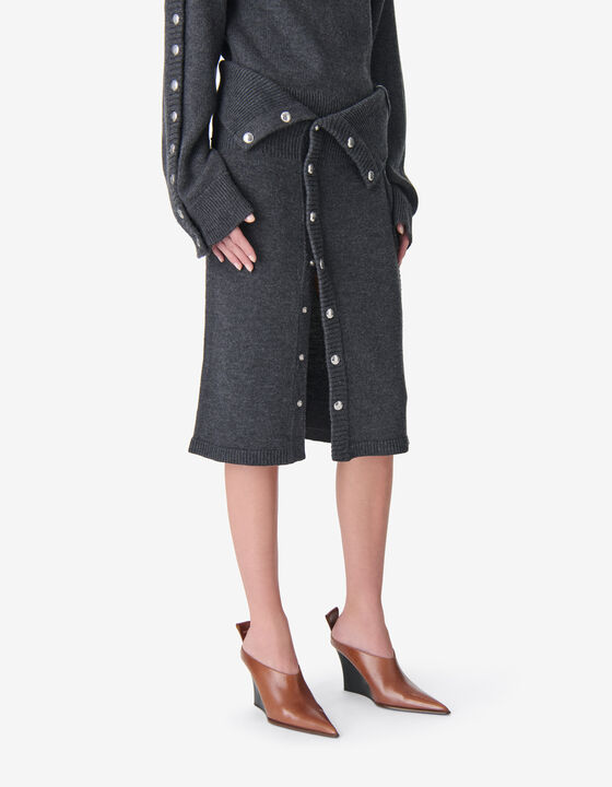 WOOL MIDI SKIRT