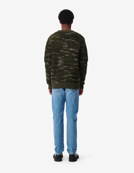 TWO-TONED WOOL SWEATER