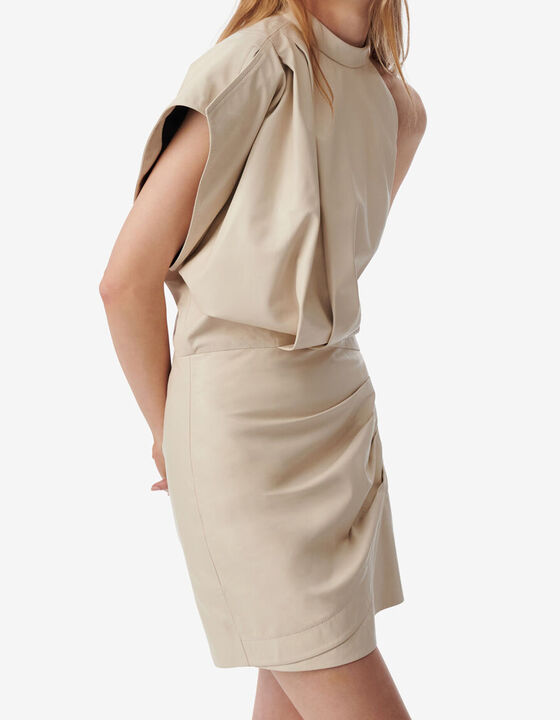 ROBE ASYM&Eacute;TRIQUE EN CUIR