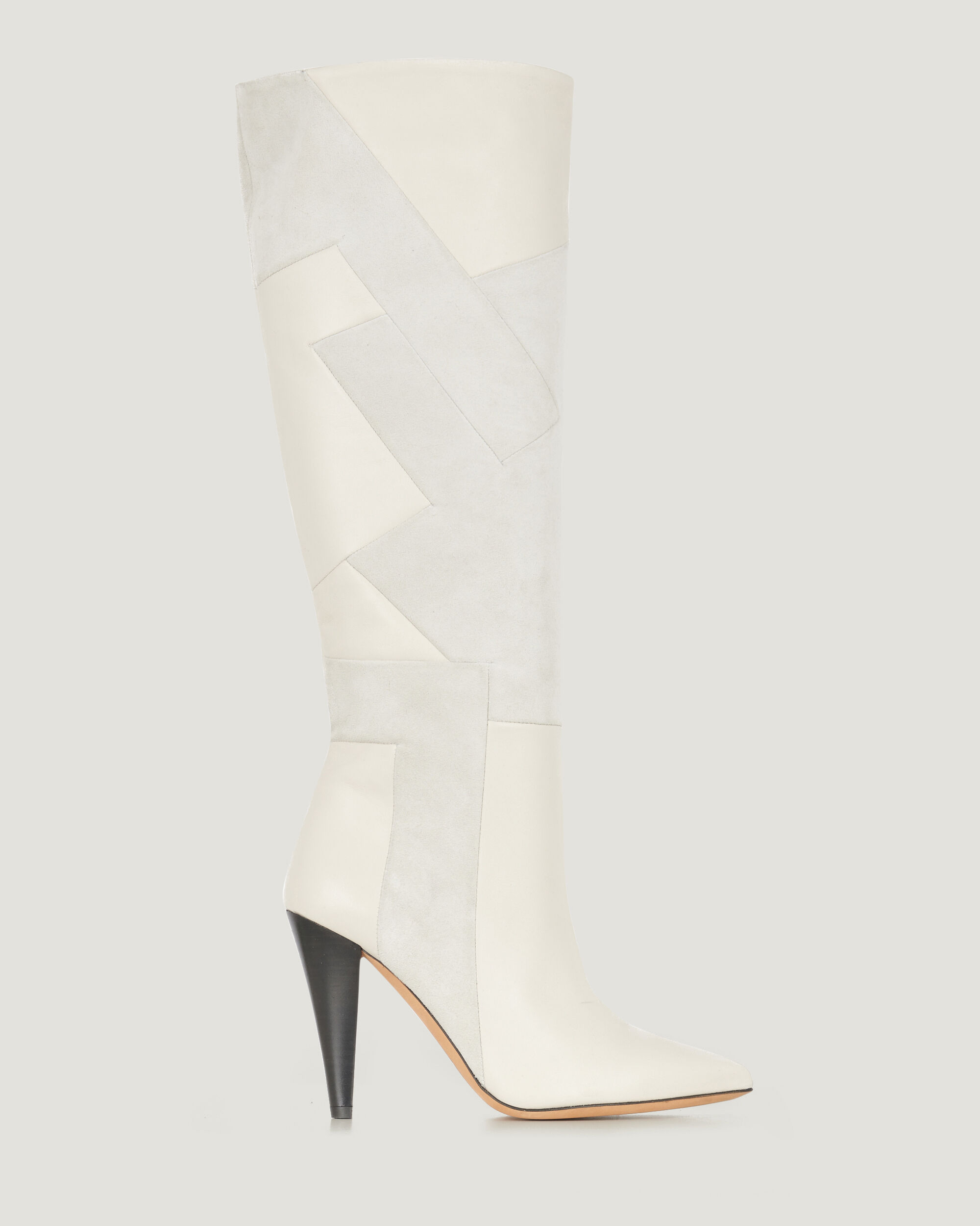 ecru knee high boots