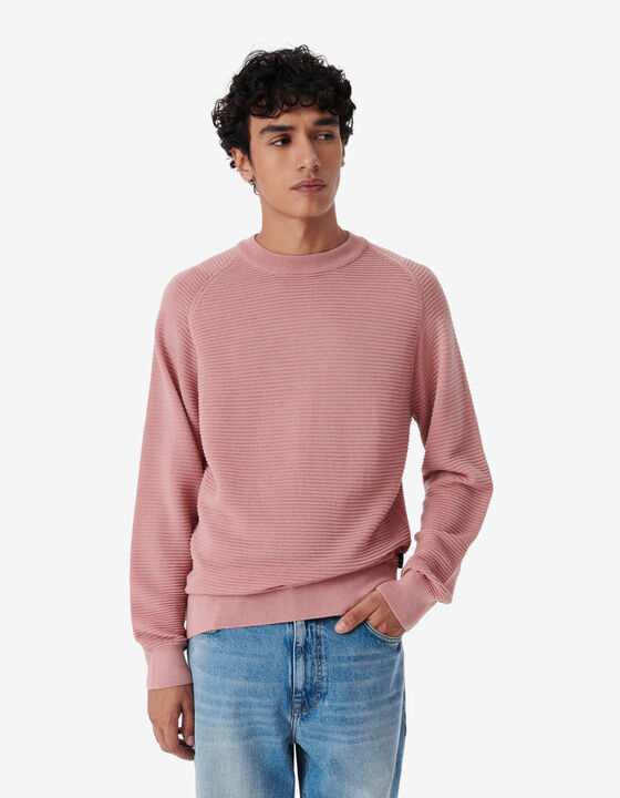 ROUND-NECK RIBBED SWEATER