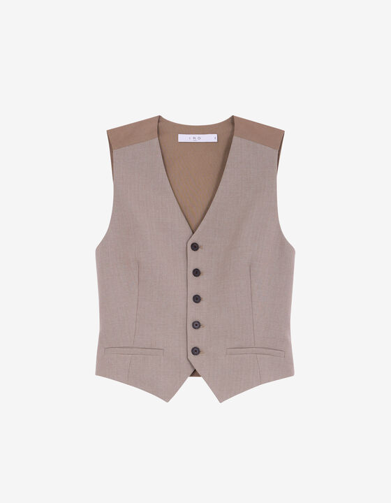 BI-MATERIAL SUIT VEST