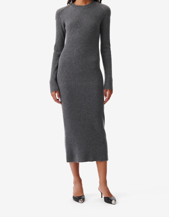 CASHMERE RIBBED MAXI DRESS