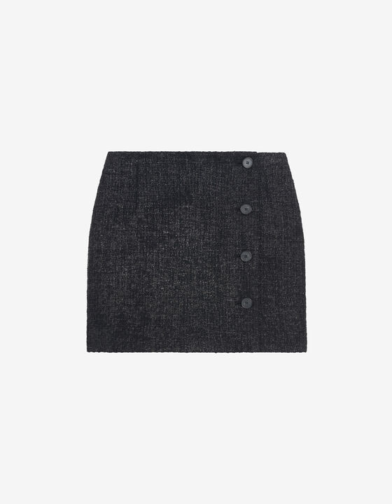 SHORT IRIDESCENT TWEED SKIRT