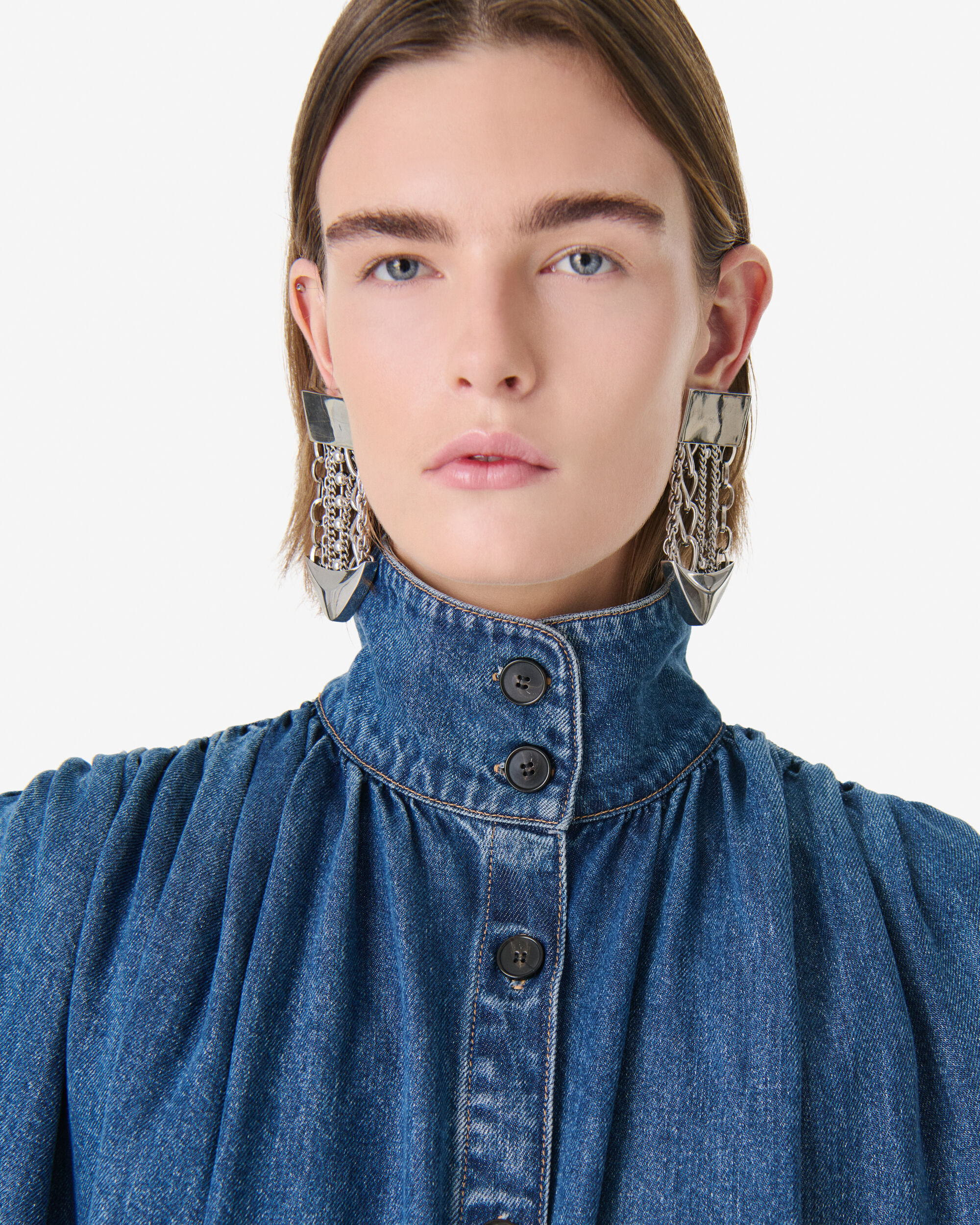 JULIE women blue tencel fluid denim shirt | IRO