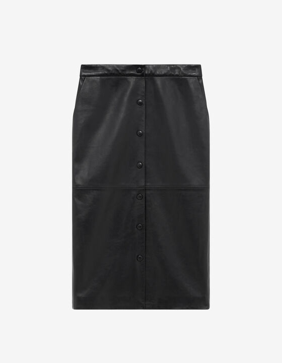 LEATHER MIDI SKIRT