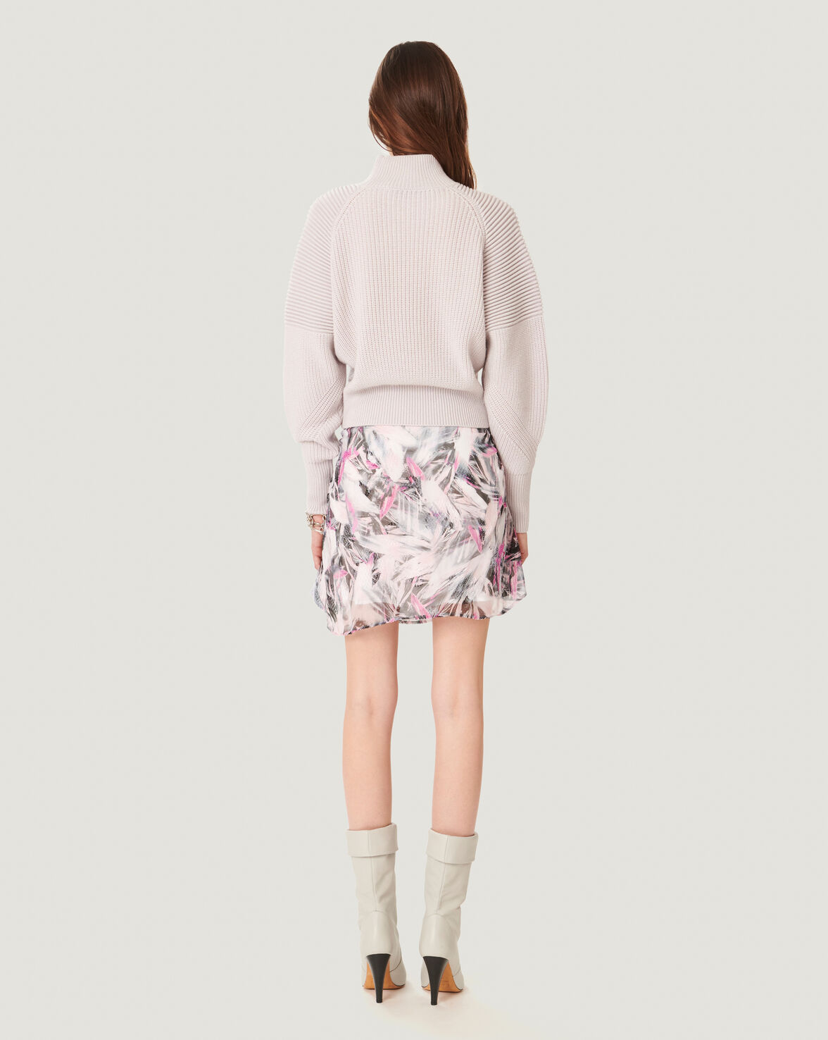 KIMBRA MOCK NECK BALLOON SLEEVE SWEATER image number null