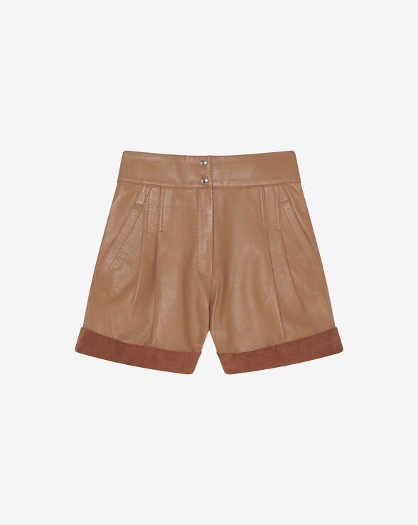 DANA CUFFED LEATHER SHORTS