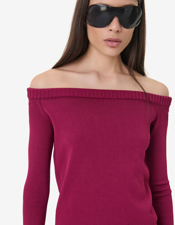 KNITTED BARDOT NECKLINE SWEATER