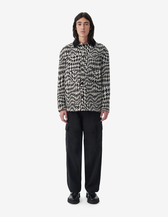 HOUNDSTOOTH PATTERN OVERSHIRT